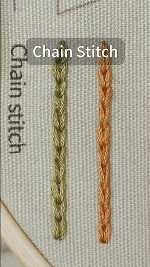 Simple Chain stitch tutorial #embroidery #stitch #chainstich #shorts
