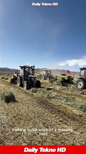 Watch the SQUARE baler make hay BALES 🚜 FAST! #HayBaling