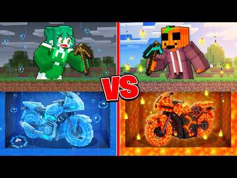 $1 vs $100,000 MOTOS en Batalla de Mineria en Minecraft