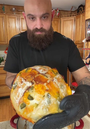 Cheesy Jalapeño Cheddar Sourdough Loaf Baking Recipe