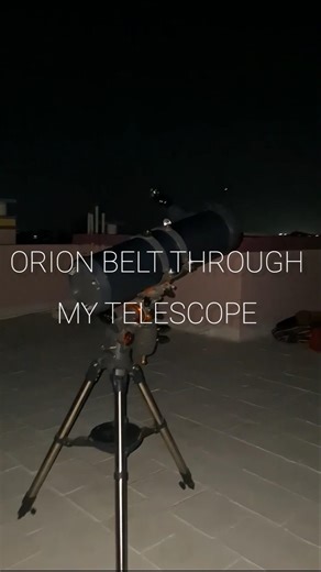 Orion belt through my telescope #shorts