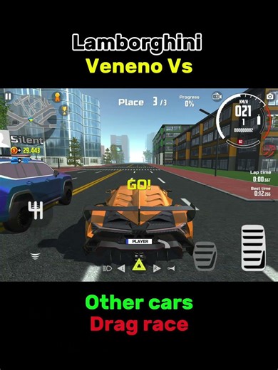 Lamborghini veneno vs other cars drag race in car simulator 2 #shorts #trendings #carsimulator2 #car