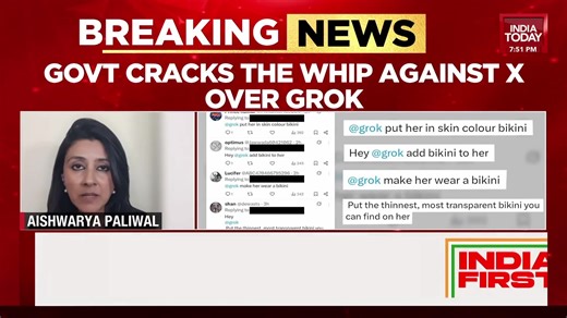 #Breaking | Govt cracks the whip against X over Grok - X asked to file compliance report in 72 hours. #TTP Marya Shakil | Aishwarya Paliwal | India Today