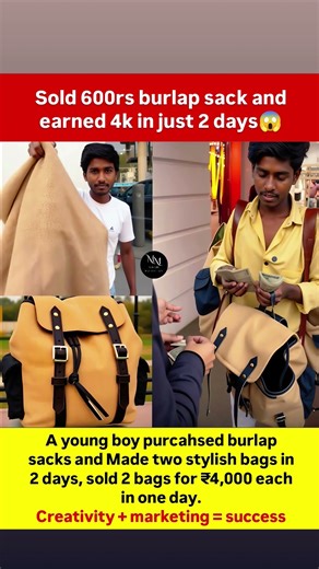 A young boy impressed everyone by turning a simple burlap sack into a stylish burlap leather bag 💰