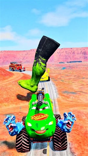 Mixed Color Small to Giant vs Unfinished Road – BeamNG.drive #beamngdrive #automobile #cars #beamng