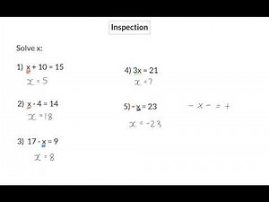01 Equations using inspection