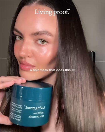 NEW Moisture Rescue Mask replenishes hair's moisture barrier in 5 minutes⏱️The result = from dry, brittle hair to silky-soft and smooth. | Living Proof