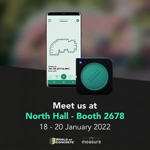 📣 Come see Moasure in action at World of Concrete 18-20 Jan 2022! 📍 Booth N2678 🏛 Las Vegas Convention Center #WOC2022 #WorldofConcrete | Moasure