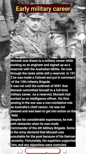 John Monash’s Early Military Career | The Rise of a WW1 Legend #JohnMonash #WW1 #shorts
