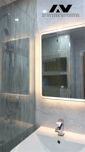 💫 Your Bathroom, Reimagined by AV Modern Bathrooms! 💫 See how we’ve turned this space into a modern, luxurious retreat — featuring textured PVC wall panels, a sleek walk-in shower, and a LED mirror that elevates every detail ✨ Designed for style, built for comfort — this is what happens when quality craftsmanship meets modern design. Fast, affordable, and stress-free bathroom renovations done right 💪 📍 Visit our showroom: 69 Higher Parr St, Saint Helens, WA9 1AD 📞 Call: 01942 365 989 💬 Mes