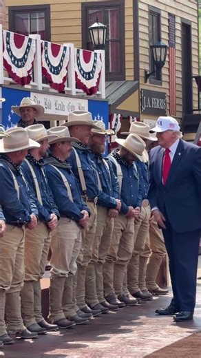 President Trump greets the Rough Riders at the President Theodore Roosevelt Library in North Dakota