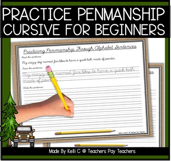 Printing Cursive Handwriting Practice Sentences Trace and Write Worksheets 2 - 5