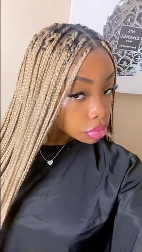 Extra small blonde knotless braids, done by yours truly #CosmetologyStudent #Hairstylist