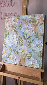 I loved making this canvas!! It was so relaxing to mix up all of the colors and I was able to create the light and airy ambience that I had imagined in my head ✨🫶🏼 My next canvas drop is this Friday May 30 @ 11am EST 💕 | Camilla Creations