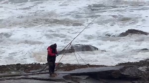 Angler fishing off Seaton Sluice rocks. Today. Enjoy 😉 | Shaun Spowart