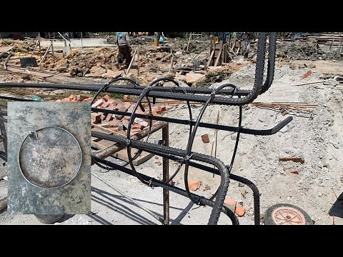 Column - How to Bend Circular Column Stirrups | Round Column Steel Rebar Links | Column Stirrups