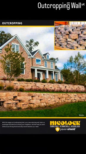 Kurt Smith on Instagram: "If your client is looking for the most natural retaining wall solution, then this is your product : OUTCROPPING WALL. Available in four exclusive Nicolock colors, the Outcropping looks absolutely stunning in any environment and melds directly into your existing landscape. Reach out via DM for further details and specs. 🤜🏻🤛🏻💪🏻😎 #buylocal #hardscapedesign #outdoorliving #pavers #construction #retainingwall #masonry"
