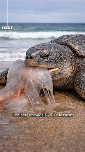 The inside of a leatherback sea turtle’s mouth