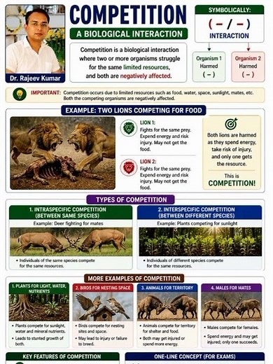Competition in Ecology Explained | Biological Interaction (-/-) | Ecology Concepts