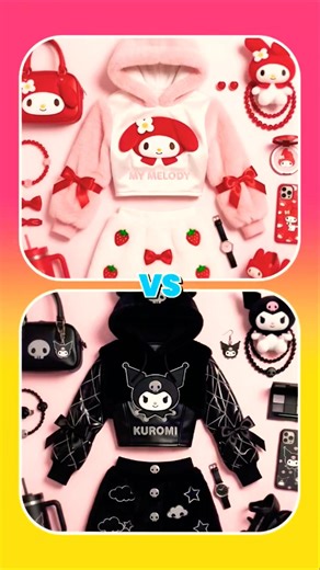 Mymelody Or Kuromi 💜 Lisa and Lena Pink 🩷 Vs Purple 💜 #purple #pink #tiktok #lisaandlena #kuromi #vs