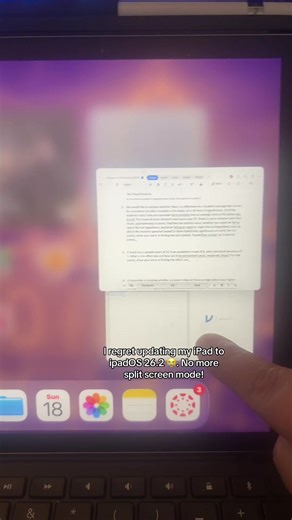 @apple what have you done!!!! Someone help me! I tried adjusting it but it still won’t allow split screen 😭
