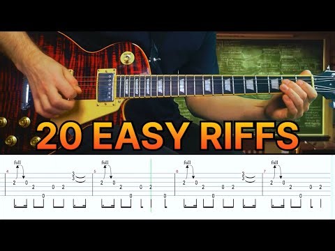 20 EASY Guitar Riffs for BEGINNERS (with Tabs)
