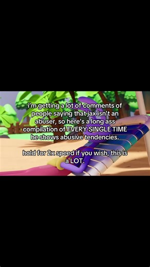 EDIT: plus the time in the pilot where he pushed gangle to the ground by the escalator, i dunno how i forgot that. || some of this is debatable or up to interpretation, i just tried to include everything possible so nothing was missed. - #theamazingdigitalcircus #tadc #tadcjax #tadcgangle #tadcragatha