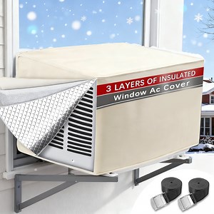 Window Air Conditioner Covers for Outside Unit for Winter Insulation,3 Layers Insulation Waterproof & Windfroof AC Covers for Outside Window Units