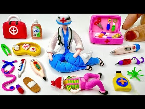 DIY How to Make Polymer Clay Miniature Doctor Set | DIY Easy Polymer Clay tutorial Mini Medical Kit