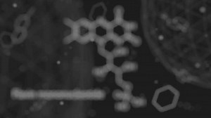 Chemical formula of flavin mononucleotide. Skeletal formula.