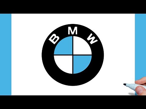 How to draw a BMW logo easy / drawing bmw logo step by step
