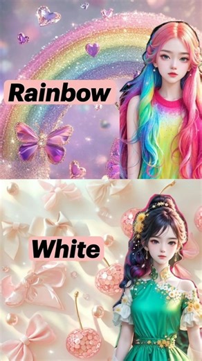 🌈 Rainbow Looks vs 🤍 White Looks🔥#RainbowLooks 🌈 #WhiteLooks #fashion #fashionbattle #stylebattle