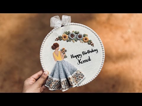 Happy Birthday Embroidery Hoop Art with Free Pattern 🌼 Hand Embroidery For Beginners / Gossamer