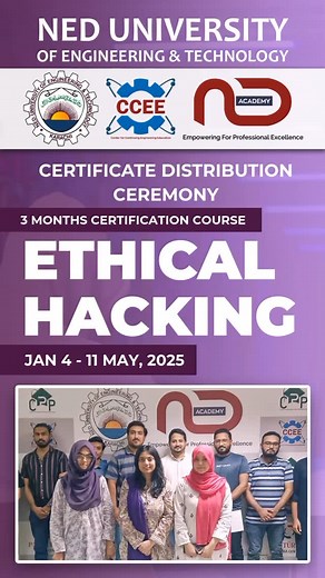 24 reactions | Think like a hacker. Act like a shield. ️ Certified Ethical Hackers from NED Academy are now battle-ready to defend the digital frontier. #CEH #NEDAcademy #CyberDefenders #ethicalhacking #hacking #cybersecurity #reels #instareels | NED Academy, NED University of Engineering & Technology, Karachi | Facebook