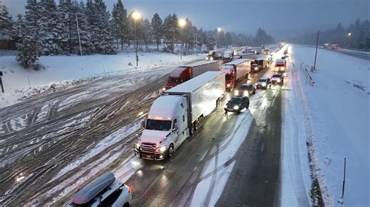 Snow, ice lead to multiple spinouts, pileup on northern California highway