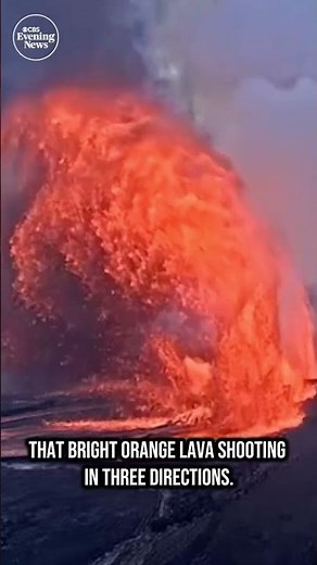 Video shows rare triple fountain of lava at Hawaii's Kilauea Volcano #shorts