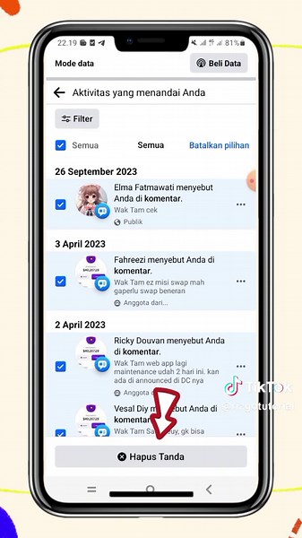 Cara Hapus Semua Postingan yang Menandai di Facebook
