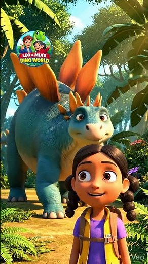 Leo & Mia Meet Stegosaurus 🦕 | Dinosaur Story for Kids #kidsanimation #animation #dinosaurstories
