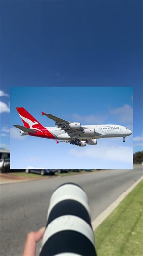 Qantas A380 arriving into Perth Airport.