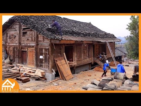 50 days Restore Abandoned Ancient Wooden House - Log Cabin Renovation START to FINISH