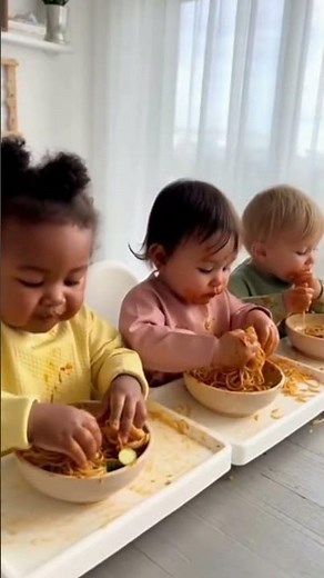 Baby Eating Noodles | Funny Baby Reaction | Cute Baby Moments 🍜