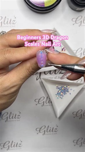 Beginners 3D Dragon Scales Nail Art✨🐉