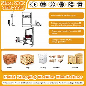 [Hot Item] High Performance Pallet Packing Machine Combination Pallet Rotary Arm Wrapping Horizontal Pallet Top Press/Push Strapping Machine