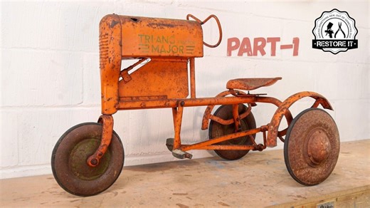 1950s pedal tractor restoration - my best work yet - part 1
