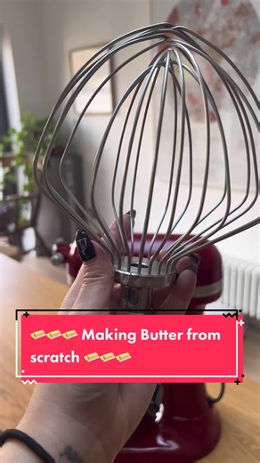 Making butter using the Kitchenaid mixer was surprisingly easy and surprisingly satisfying…#butter #foodie #foodtok