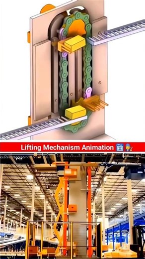 Lifting mechanism animation 🛗👩‍🔧 #animation #engineering #mechanical #3d #cad 🔥