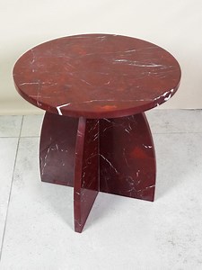 Red Marble Accent Side Table, Handmade Natural Stone End Table - Etsy