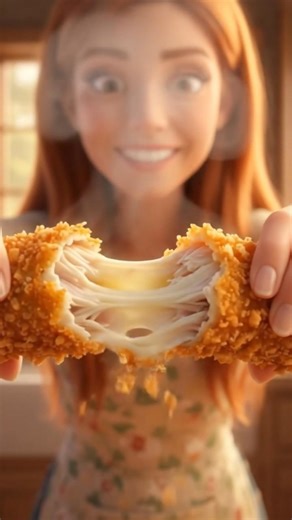 CRAZY CHEESE PULL! 🧀🔥 Crispy Stuffed Chicken Sticks #Shorts