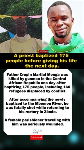 Catholic priest killed one day after baptizing 175 people. 🔥💔 #shorts