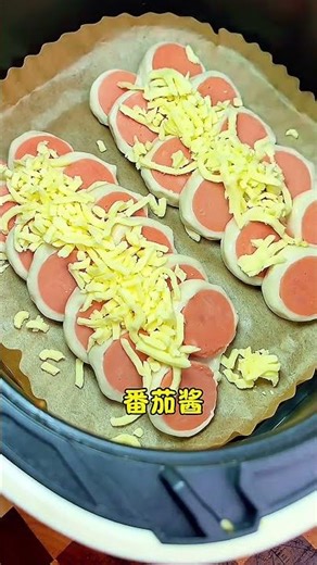 空气炸锅烤芝士火腿肠 Air fryer baked cheese ham sausage #美食 #food #美食教程 #cooking #家常菜 #frywings #delicious